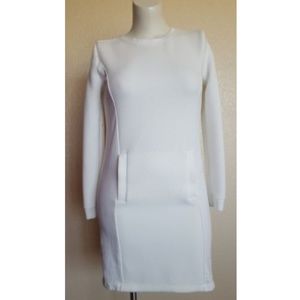 LOFT Ann Taylor Long Sleeve Sweater Dress Size M White